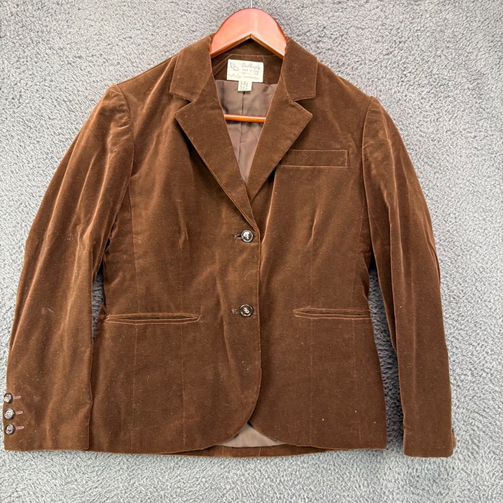 Classic Brown Velvet Blazer - Women's Tailored Jacket